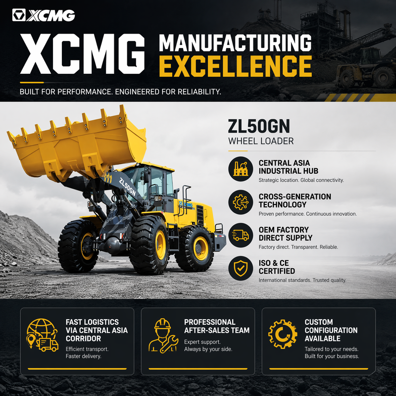 XCMG ZL50GN 5トンのフロントエンドホイールローダー 3.2m3 バケツ建設重用ローダー