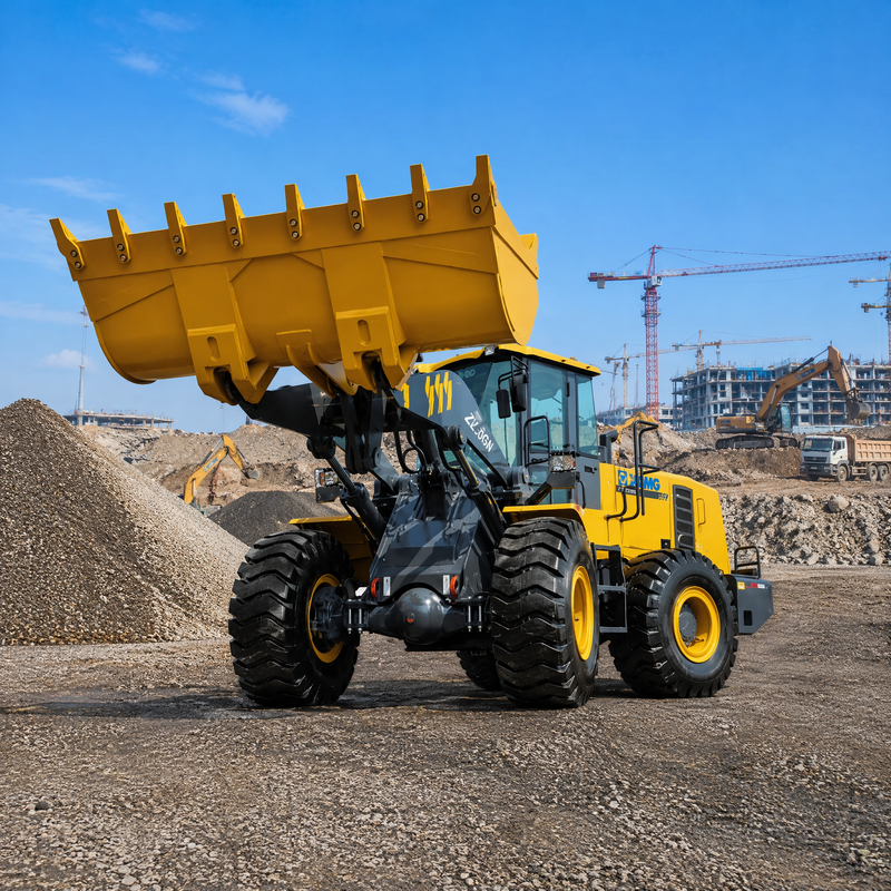 XCMG ZL50GN 5トンのフロントエンドホイールローダー 3.2m3 バケツ建設重用ローダー